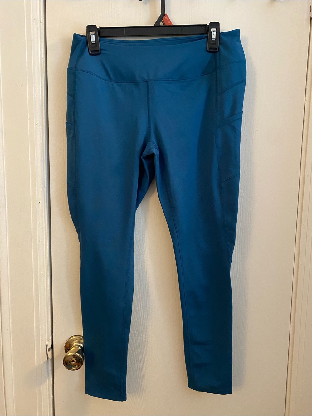 Handful Women's Blue Athletic Leggings Athletic Leggings with Pockets (L)